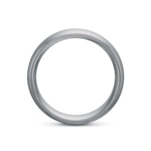 Men's Domed 6mm Milgrain Wedding Band