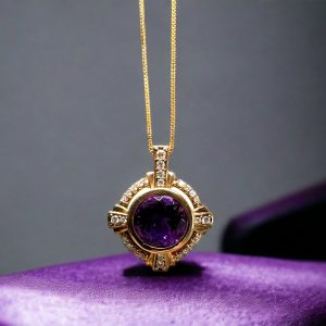 Round royal Amethyst Pendant