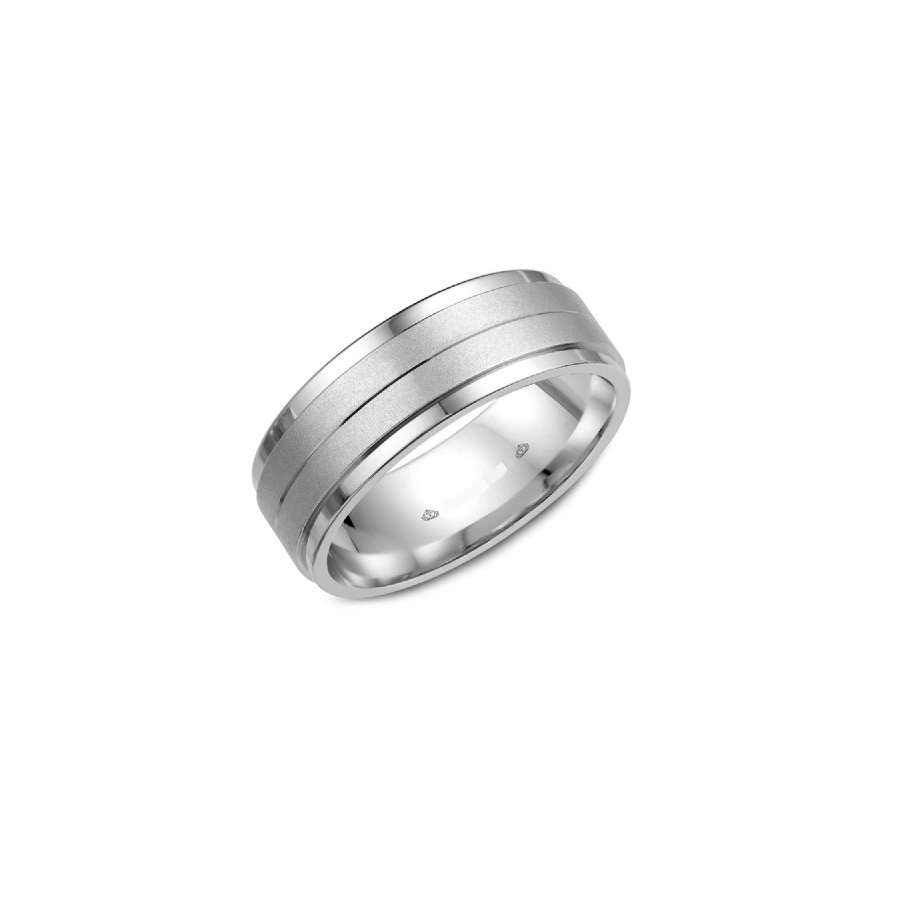 14kt Menâ€™s White Gold Wedding Band
