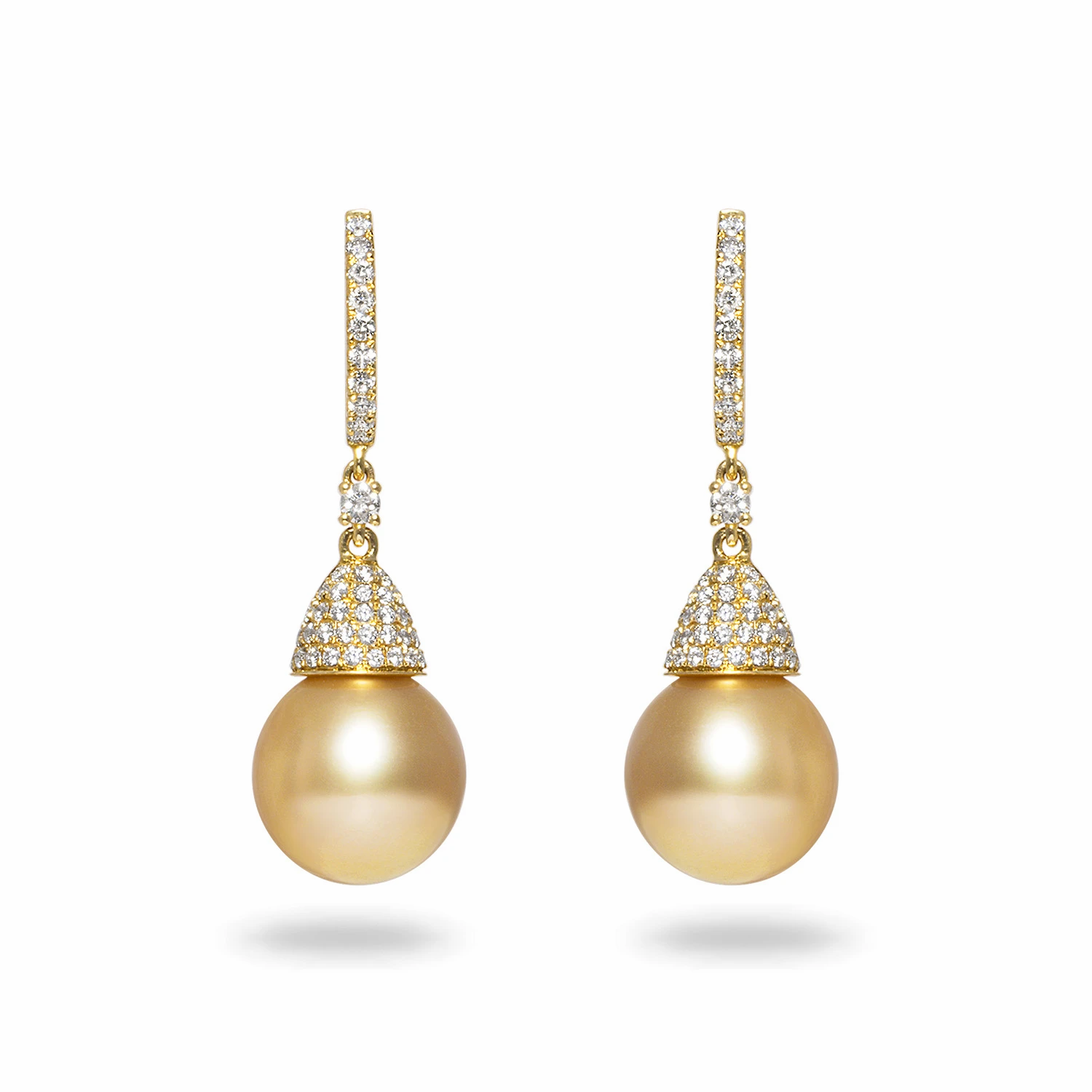 White South Sea Diamond Pearl Earrings