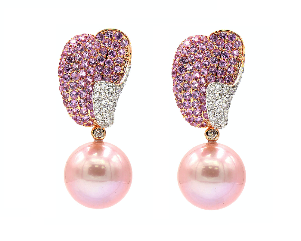 Pink Pearl Stud Earring