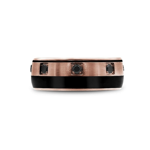 14kt white gold edged men's wedding band