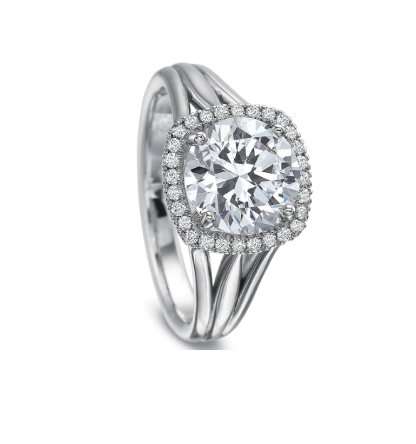 images Triple Band Halo Engagement Ring