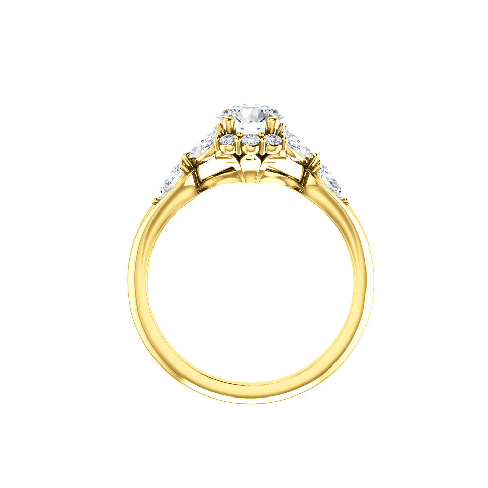 14kt yellow gold Halo diamond engagement ring