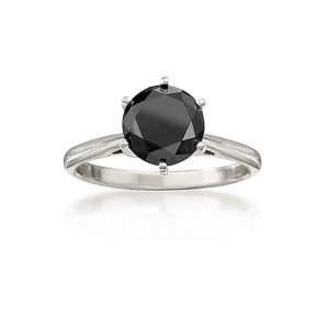 Black Diamond Solitaire Engagement Ring