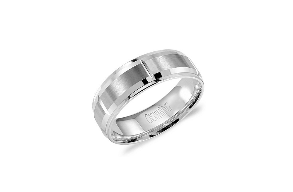 images Mens Carved Wedding Band
