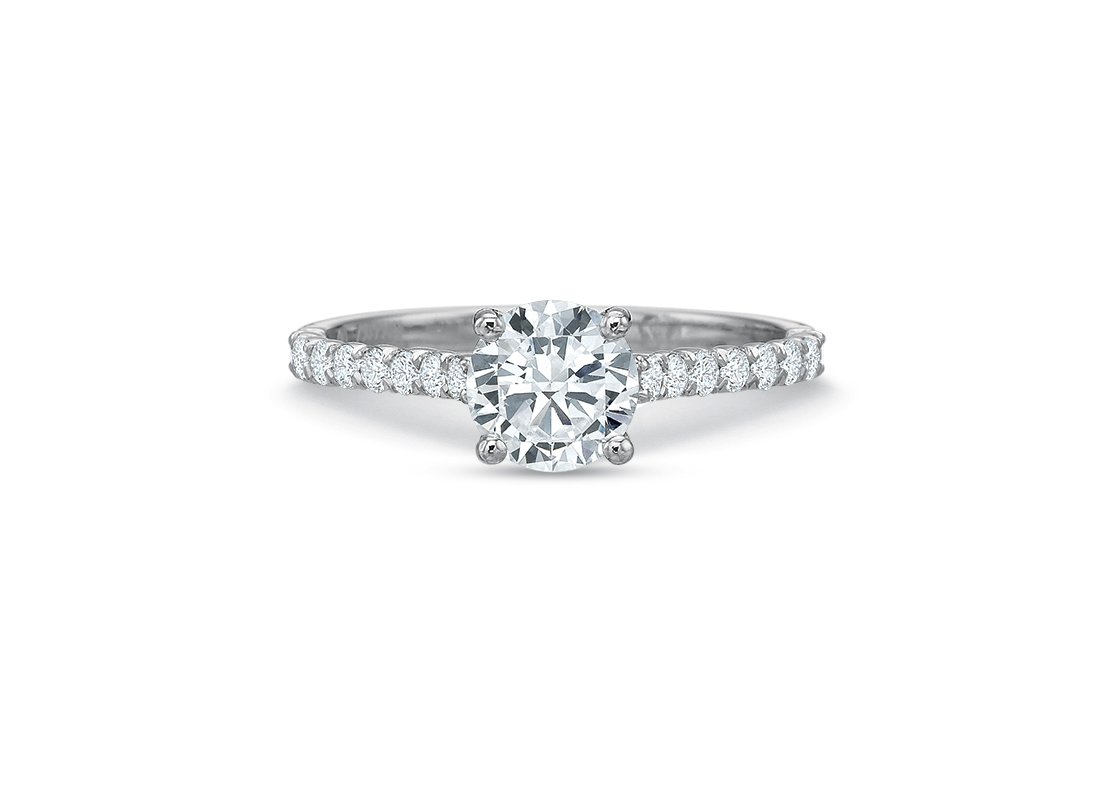 Three Stone Oval Diamond Engagement Ring