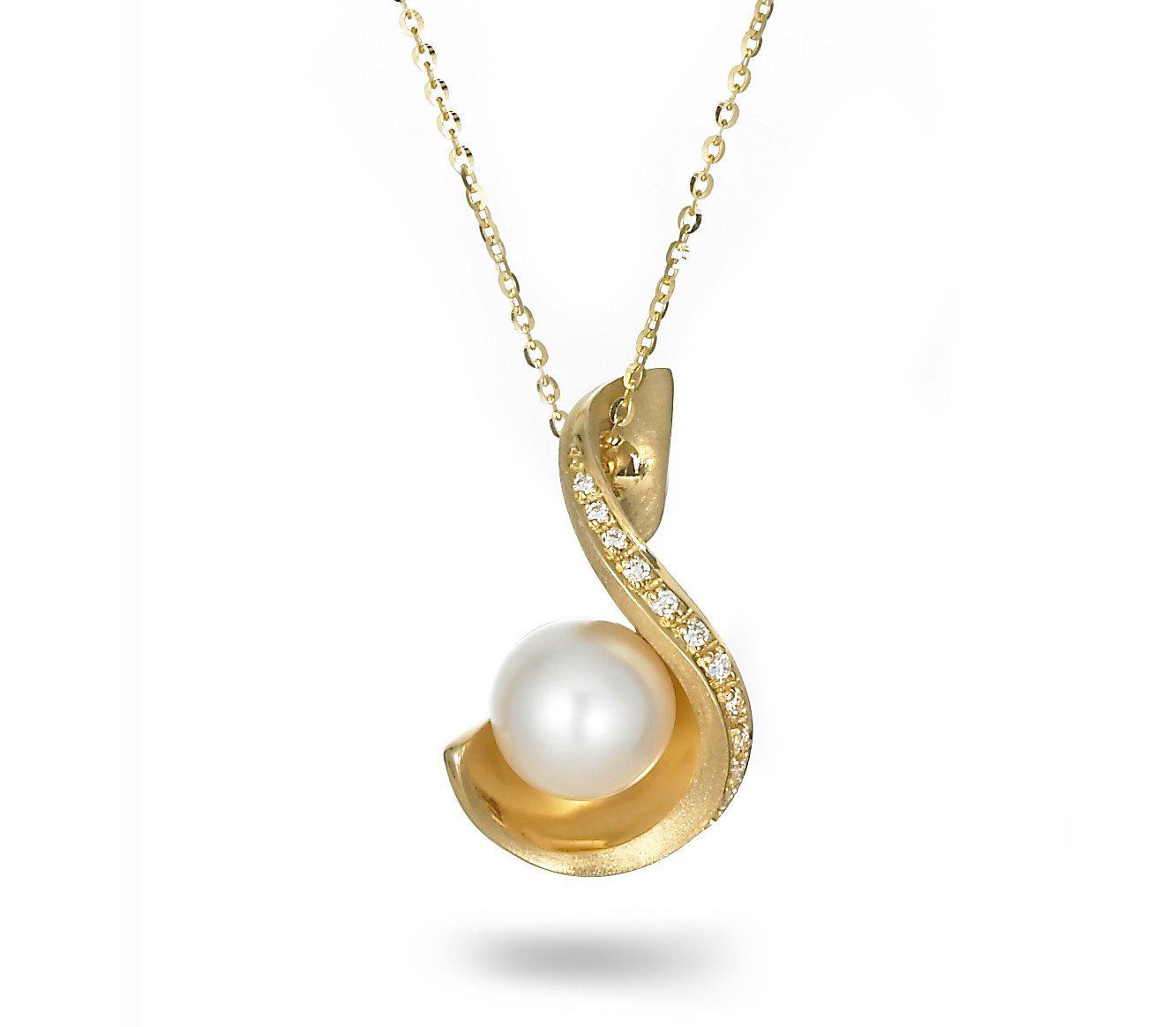 images Modern Pearl Diamond Pendant