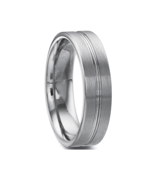 images Men's white gold wedding ring