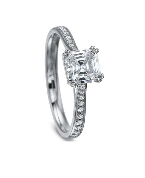 Triple Band Halo Engagement Ring