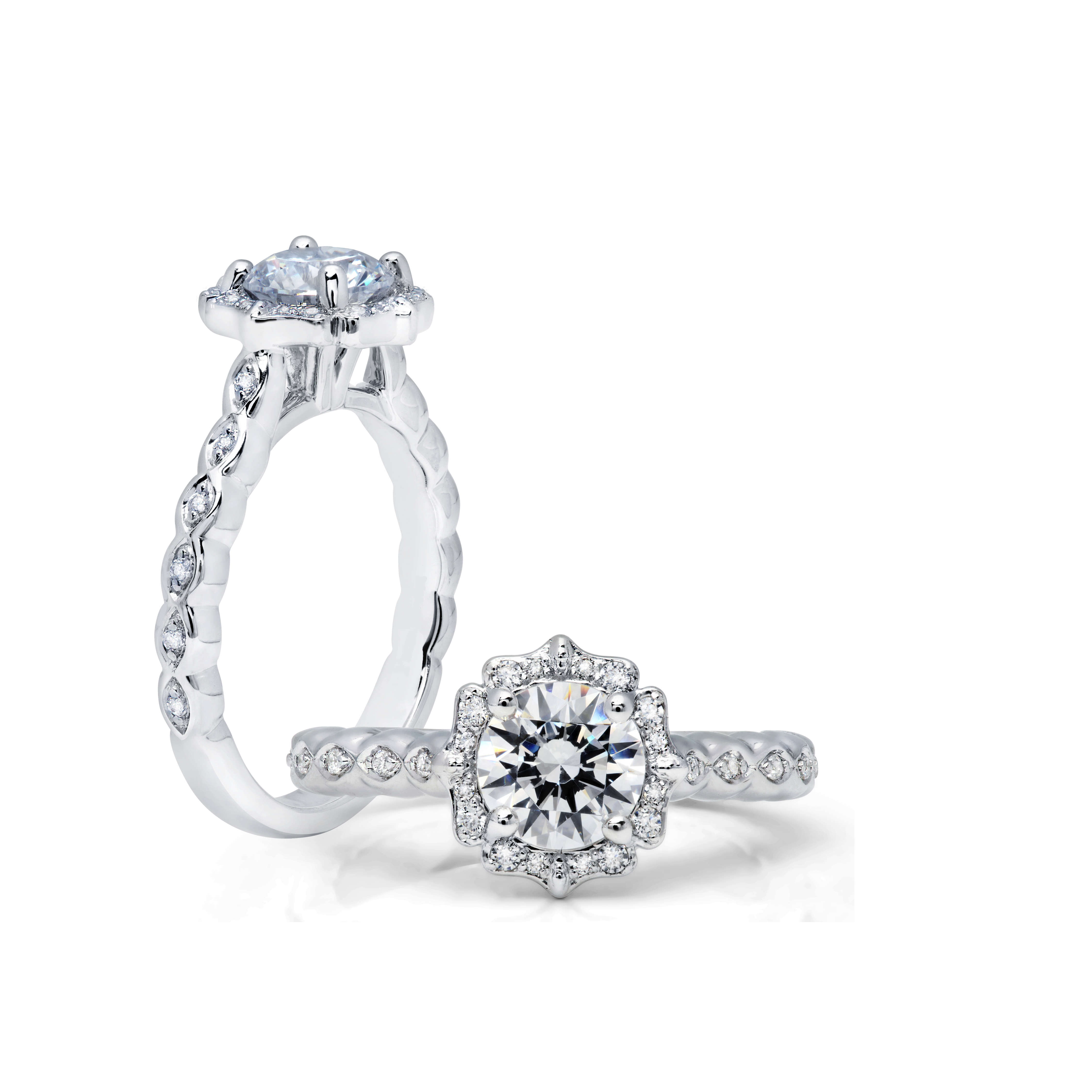 Men's Four Row with Milgrain Wedding Band