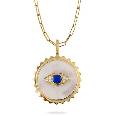 Evil eye diamond pendant