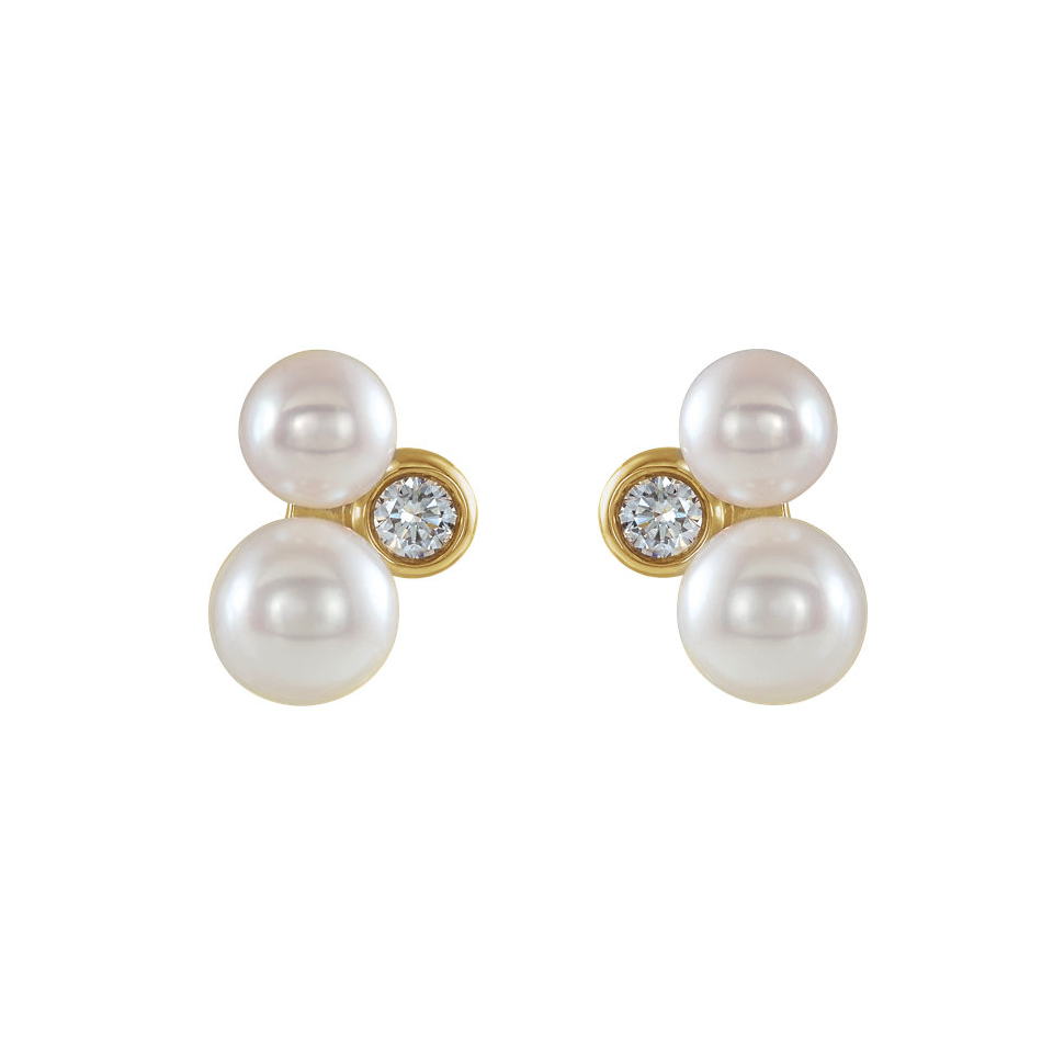 Crescent moon pearl earrings