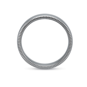 18kt White Gold Coin Edge Wedding Band