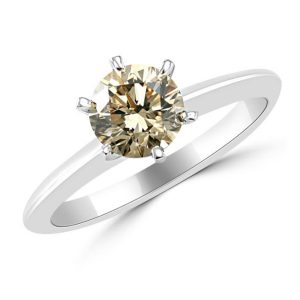 Brown Diamond Solitaire Engagement Ring
