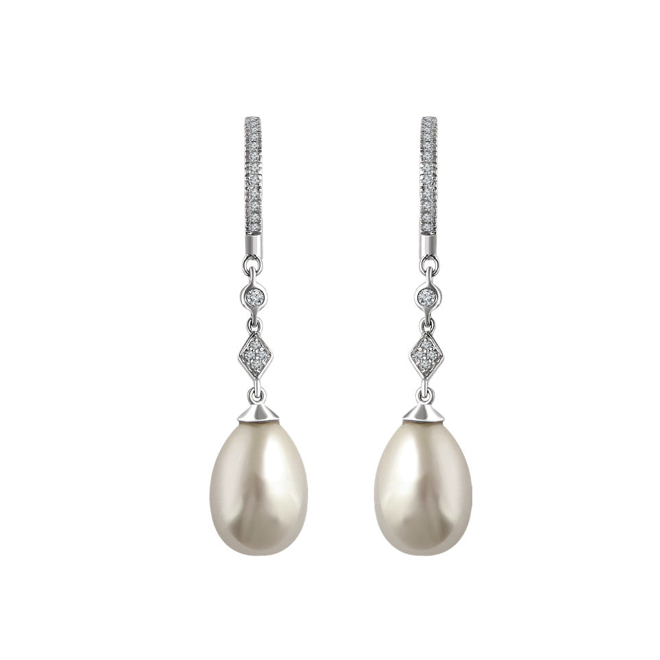 floral freshwater pearl earrings