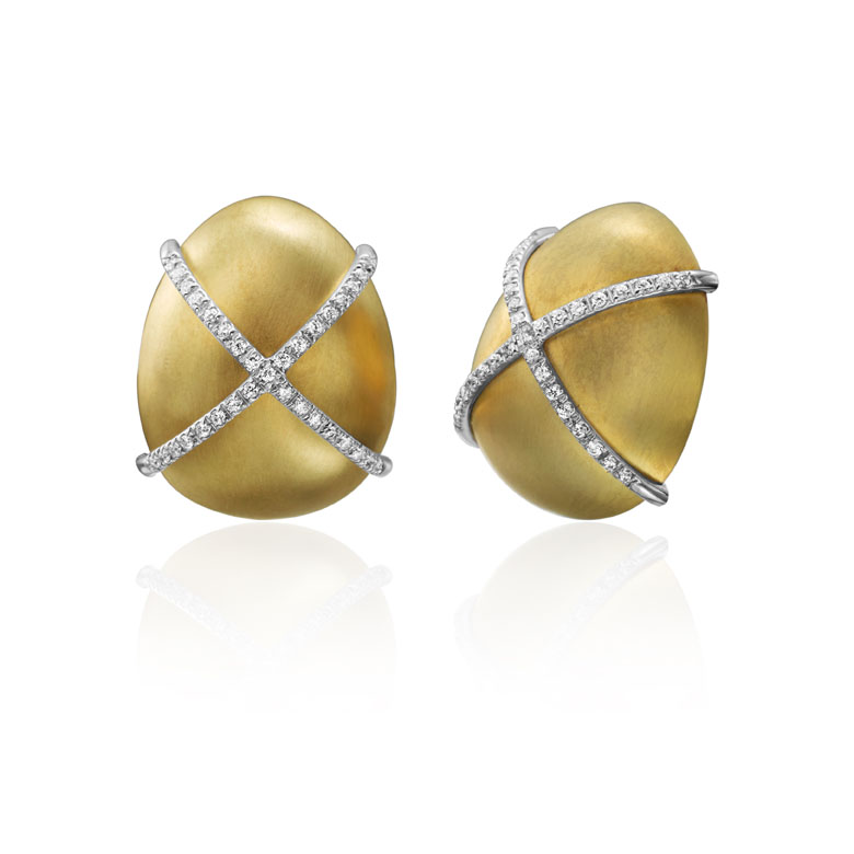 images Twist Rope X Diamond Earrings