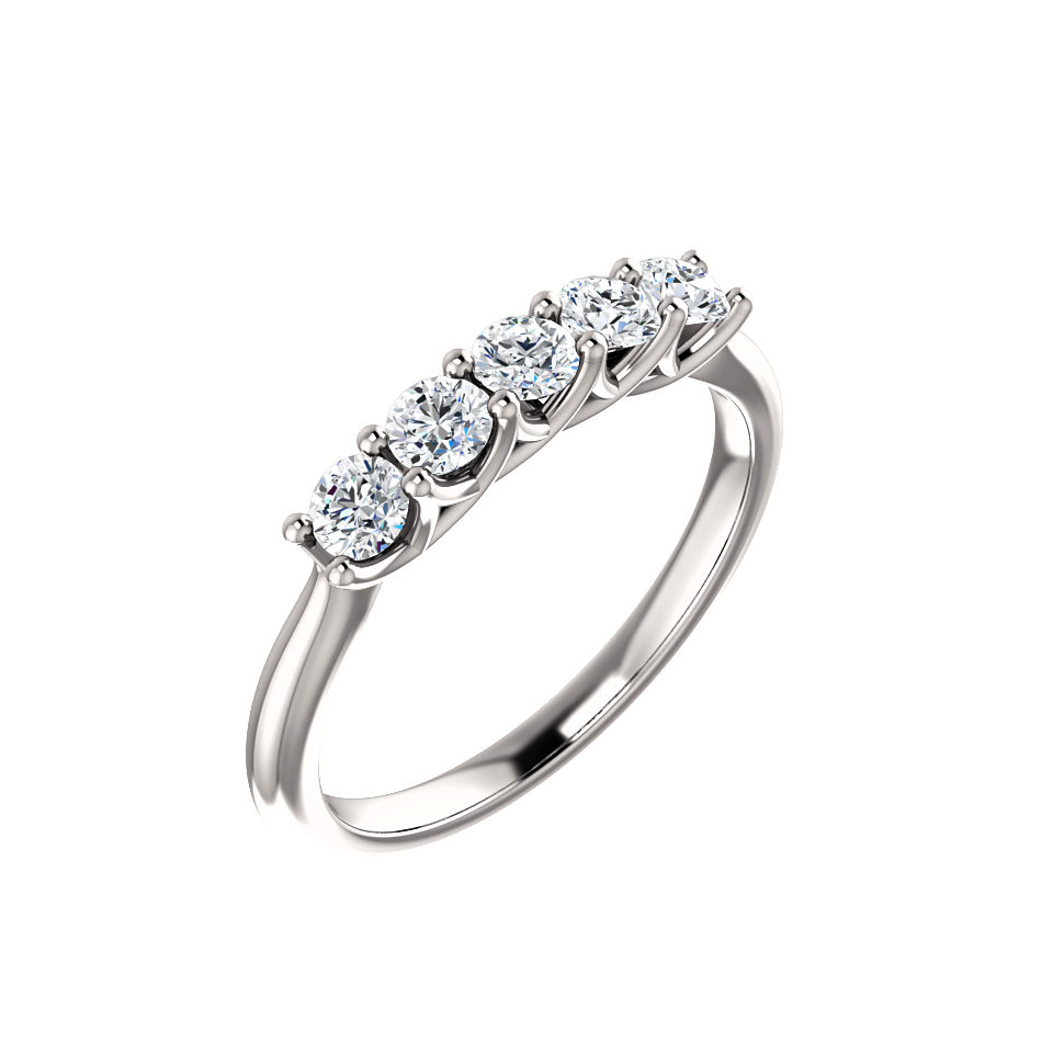 Diamond French Set Wedding Band
