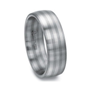 Illusion Mens White Gold Wedding Band