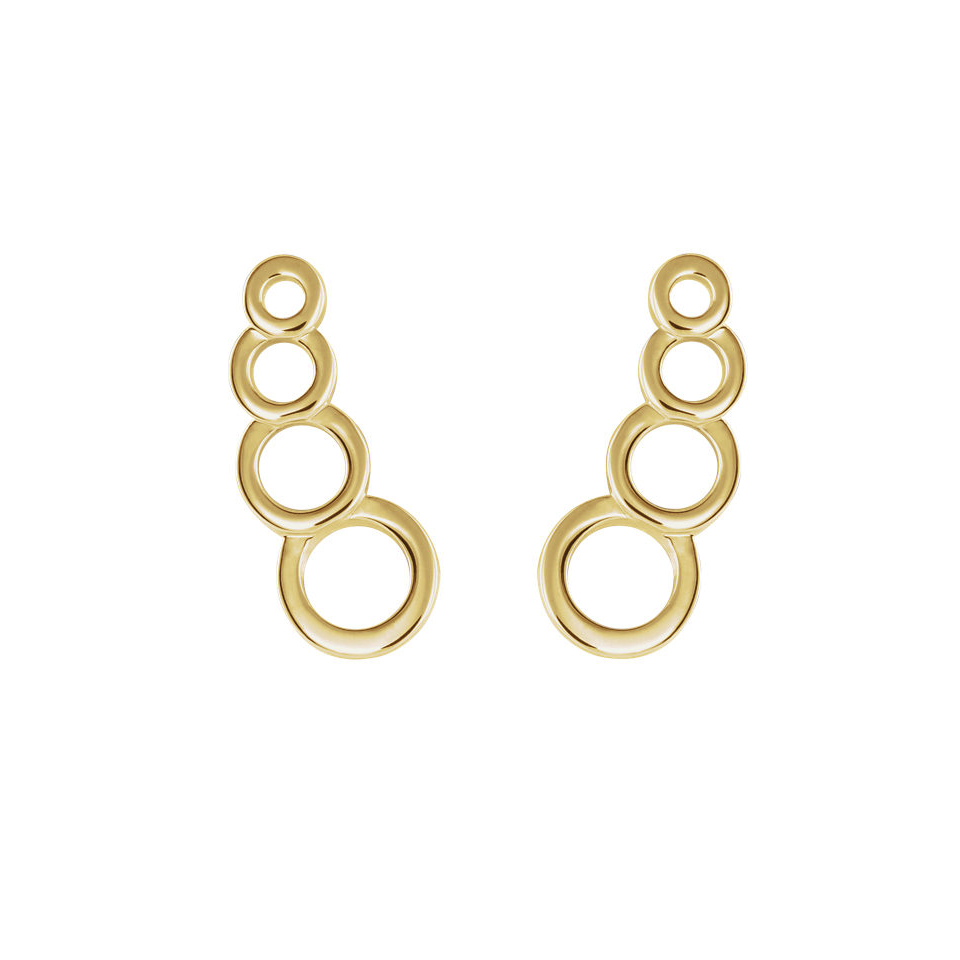 Yellow Gold Moon Earrings