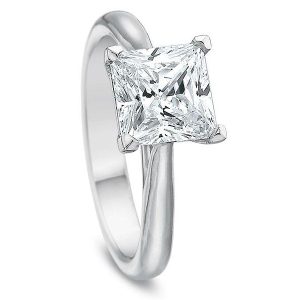 Valentina Princess Cut Solitaire Engagement Ring