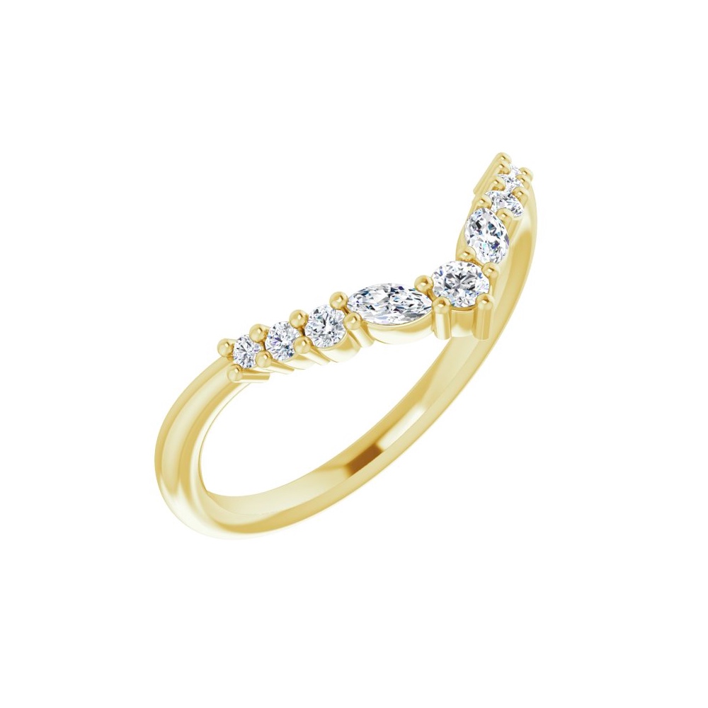 Baguette Art Deco Wedding Band