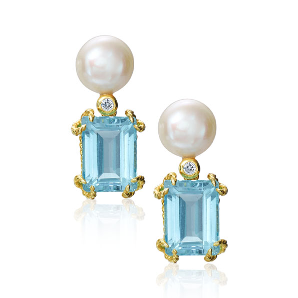 Lemon Citrine Pearl Earrings