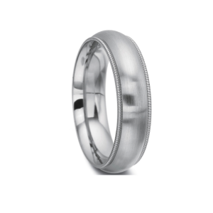 Men's Domed 6mm Milgrain Wedding Band