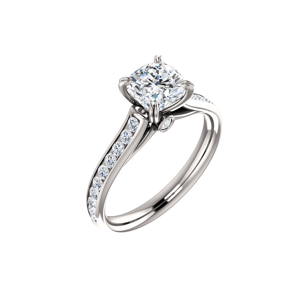 images Cushion Cut Diamond Solitaire Engagement Ring Setting