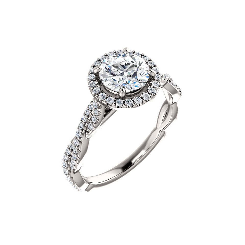 Diamond Three Sided Wedding Ring