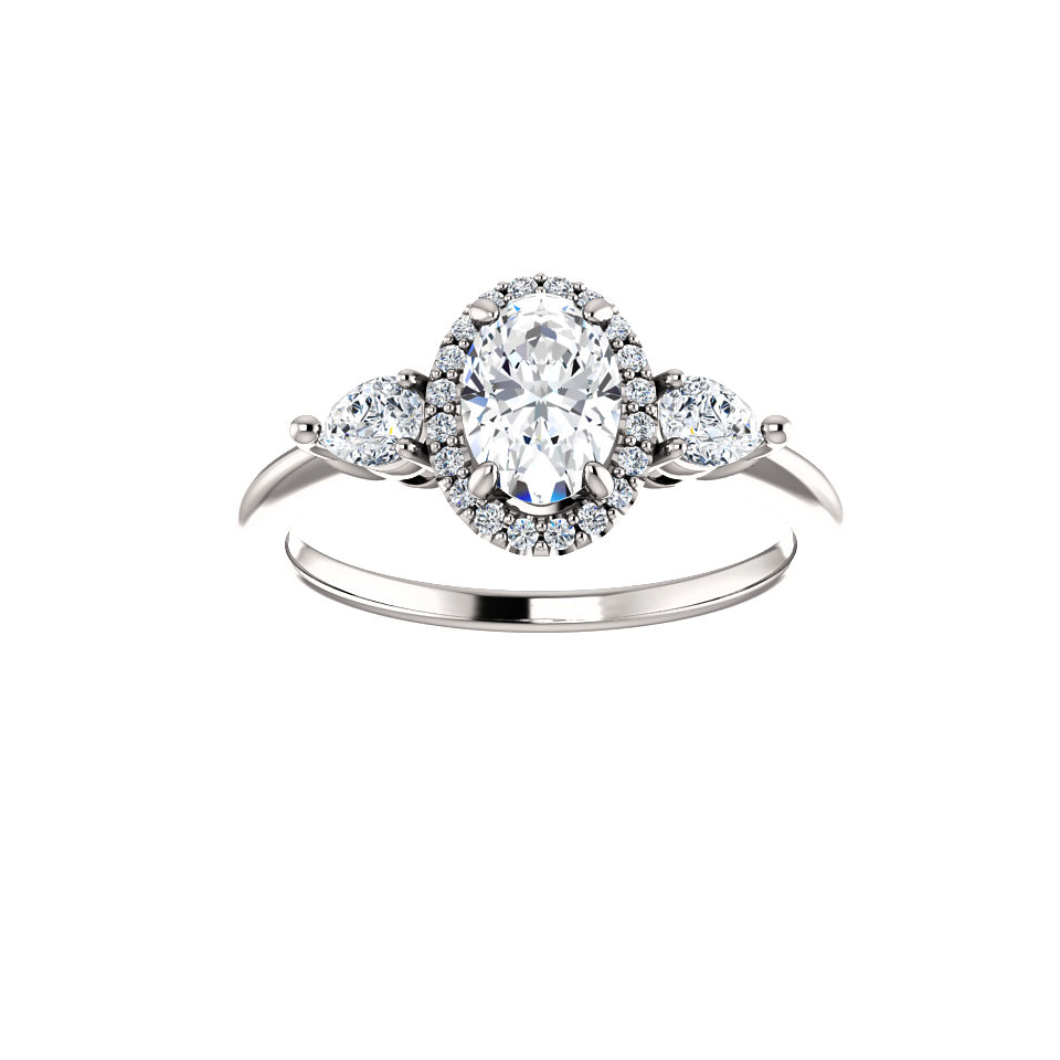 white gold Three Stone Diamond Engagement Ring