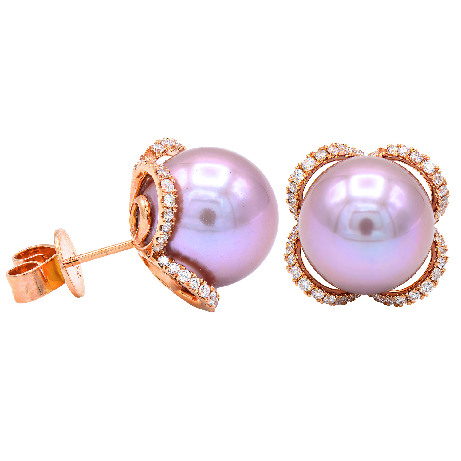 Pink Pearl Stud Earring