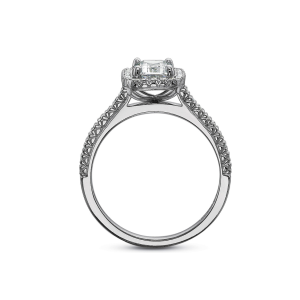 Diamond Emerald Halo Engagement Ring