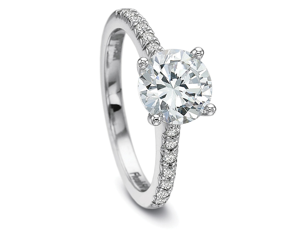 Diamond Emerald Halo Engagement Ring
