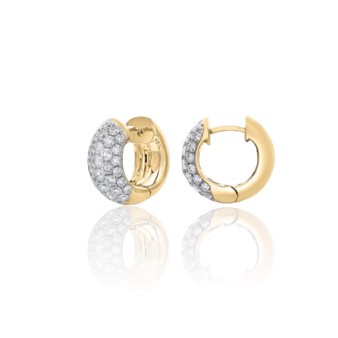 Yellow Gold Diamond Hoop Earrings