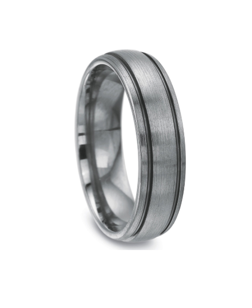 Men's Four Row with Milgrain Wedding Band