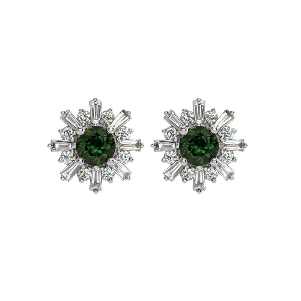 Ruby Diamond Cross Earrings