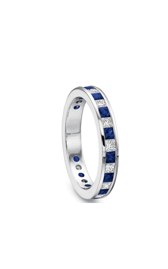 images blue sapphire interlocking Diamond band