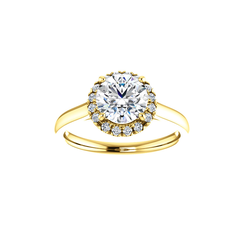 Bezel Round Diamond Engagement Ring Setting