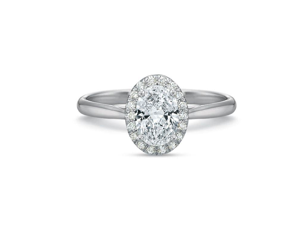 images 18kt Olivia Oval Halo Engagement Ring