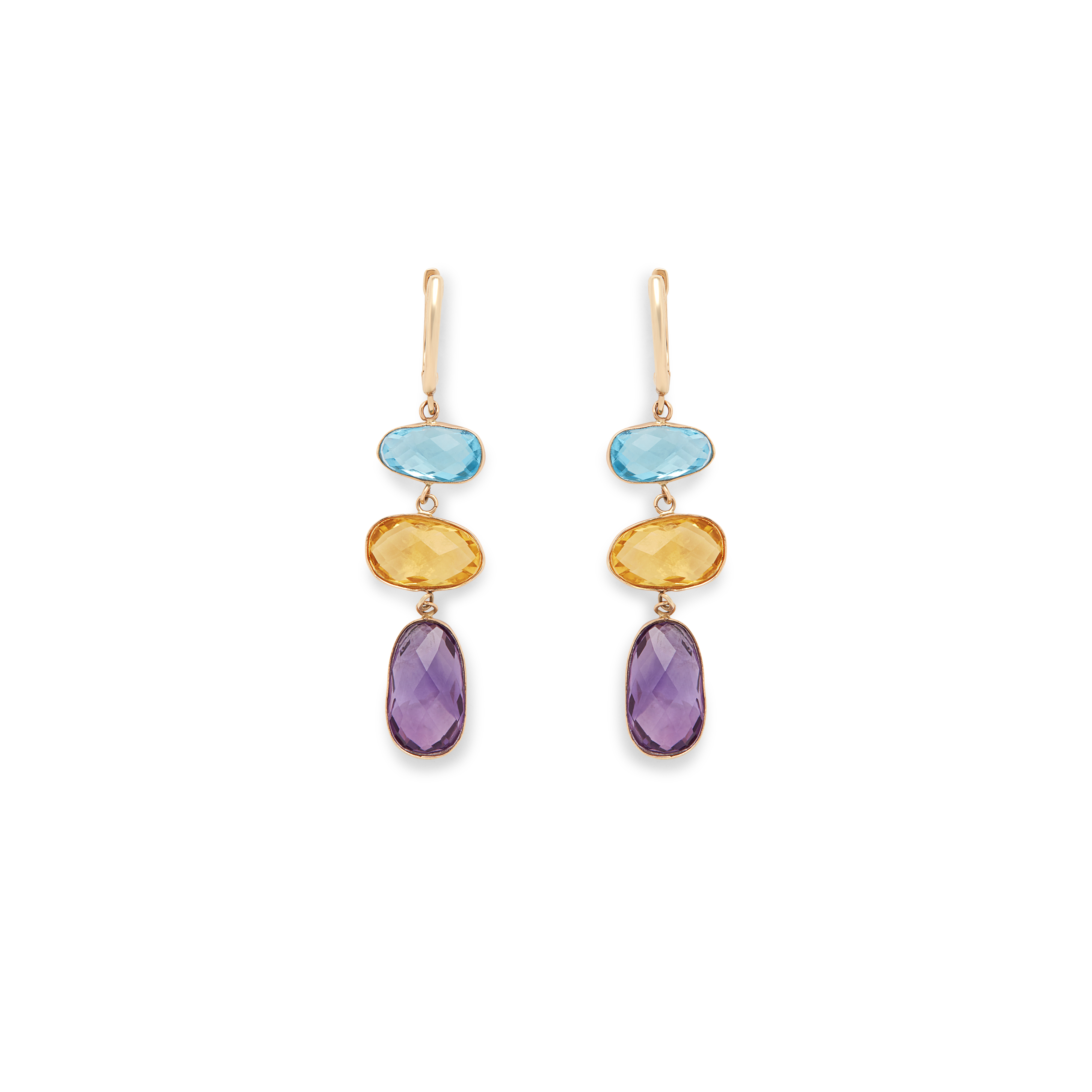 14kt Amethyst Diamond Earrings
