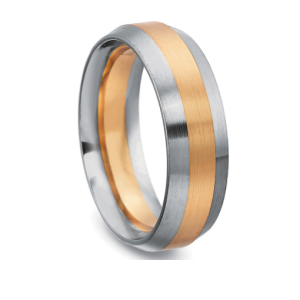 18k White and Rose Men's Wedding Band