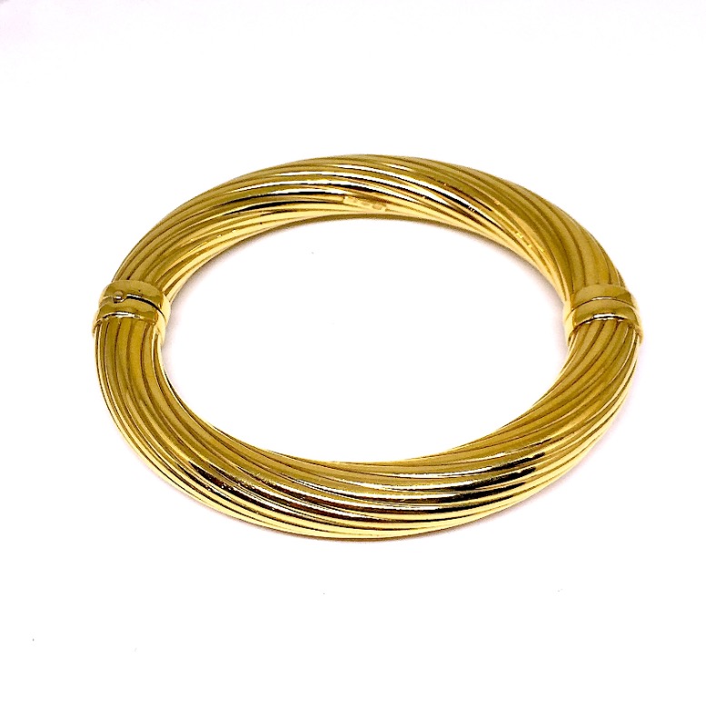 images 14kt yellow gold Swirl Bangle