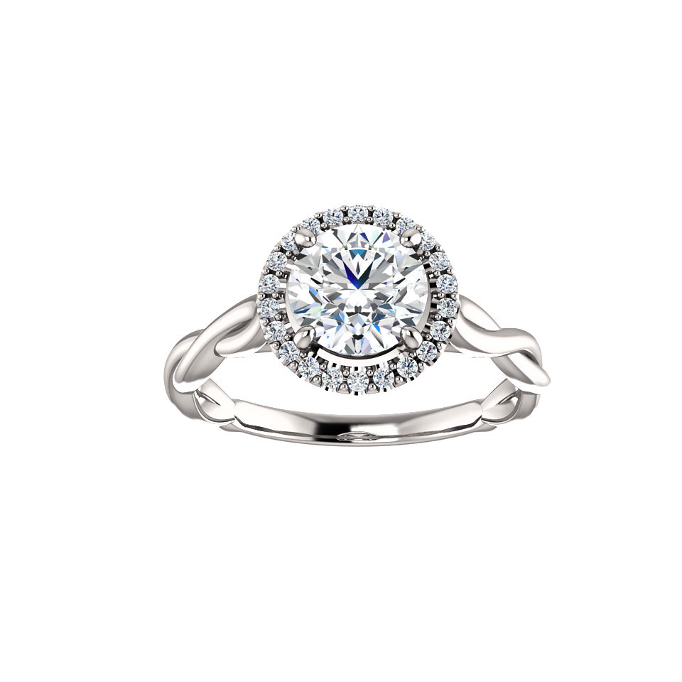 14kt white gold Oval Three Stone Engagement Ring