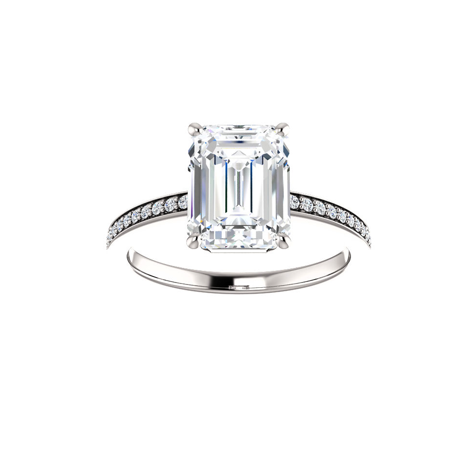 White Gold Three Stone Diamond Engagement Ring Setting