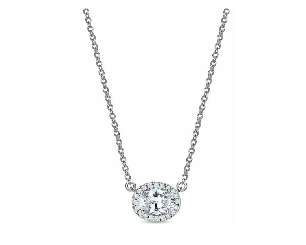 images Olivia Oval Diamond Necklace