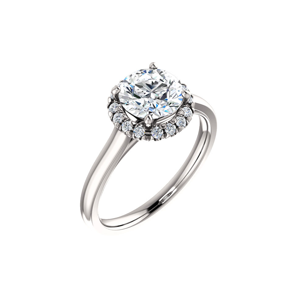 Double Halo Oval Engagement Ring Setting