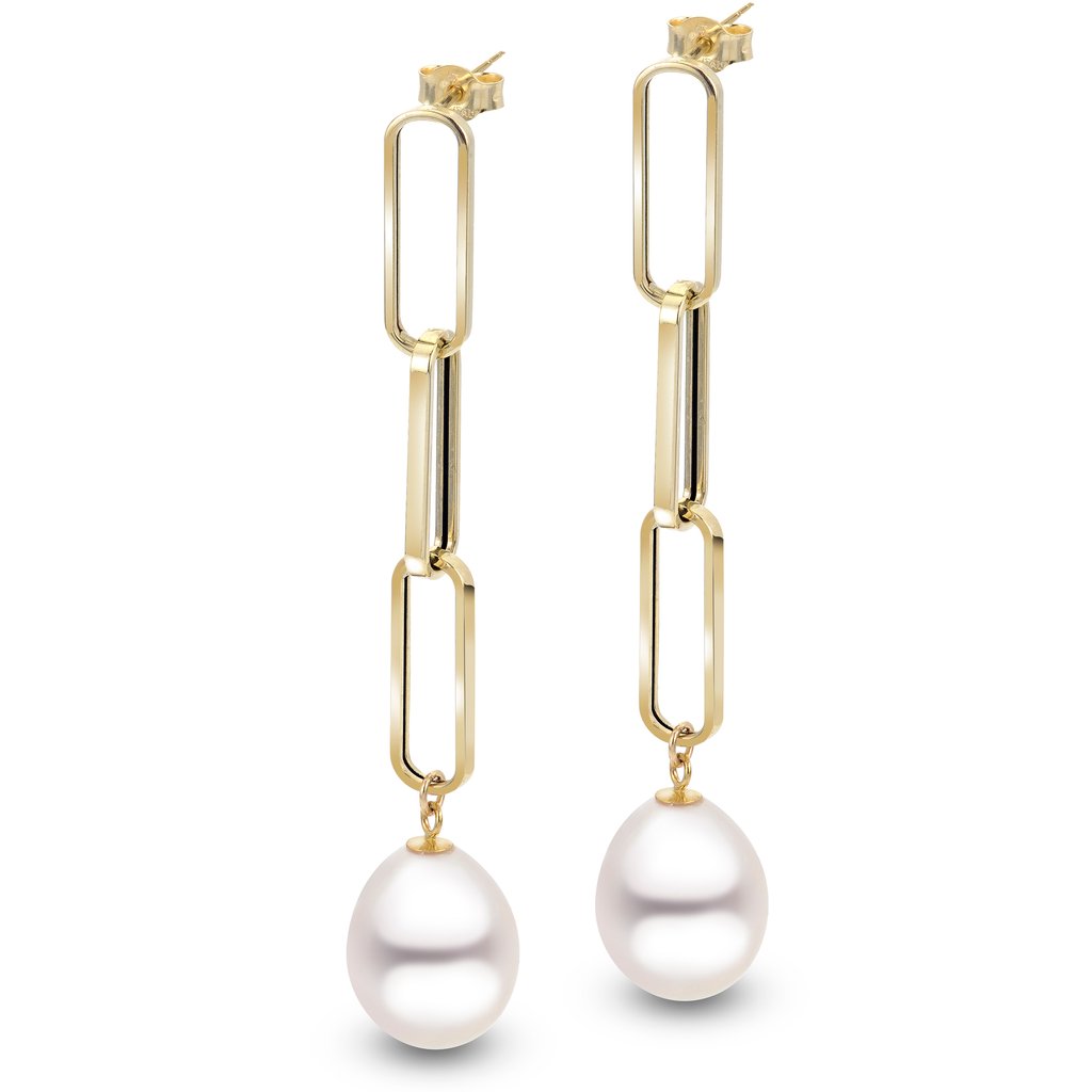images Pearl Paperclip Earrings