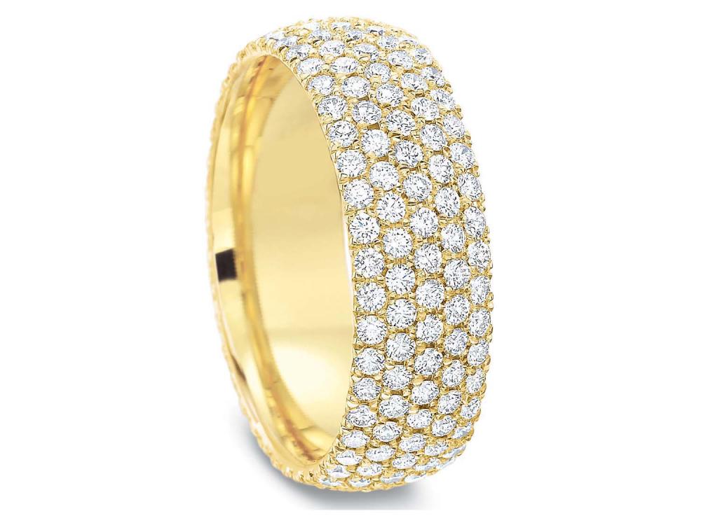 images 18kt yellow gold Five Row Diamond Band