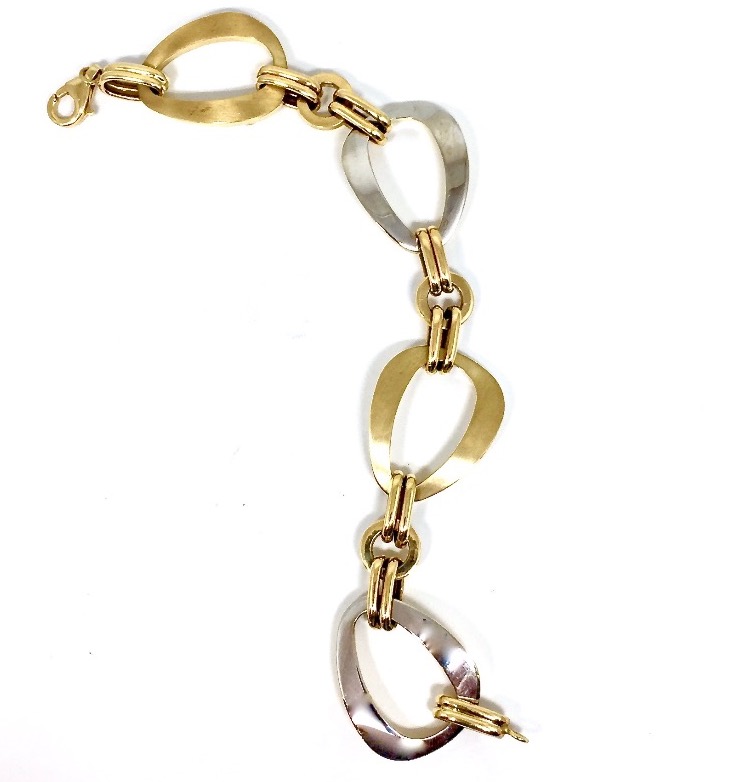14kt white gold Sapphire Diamond Bracelet